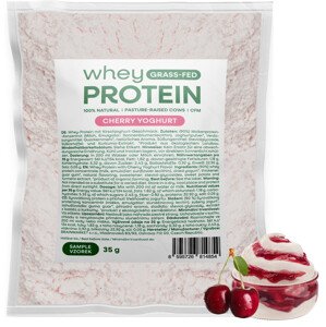 BrainMax Grass-fed Whey Protein, Čerešňový jogurt, 35 g, VZORKA Mikrofiltrovaný nedenaturovaný proteín z mlieka kráv kŕmených trávou, doplnok stravy