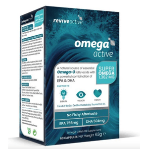 Revive Active Super Omega-3, rybí olej, 60 kapslí Výživový doplnok