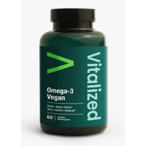 Vitalized Omega-3 Vegan, olej z mořských řas, 60 softgel kapslí Výživový doplnok
