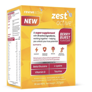 Revive Active Zest Active, podpora imunity a energie, lesní plody, 30 sáčků Výživový doplnok