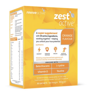 Revive Active Zest Active, podpora imunity a energie, pomeranč, 30 sáčků Výživový doplnok