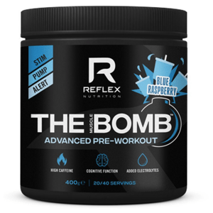 Reflex The Muscle Bomb, výživa svalů, modrá malina, 400 g Výživový doplnok