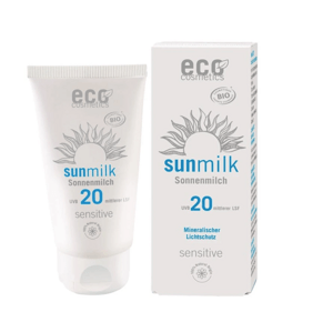 Eco Cosmetics Sun Milk Sensitive, opalovací mléko  SPF 20, BIO, 75 ml