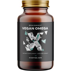 BrainMax Vegan Omega 3, 90 softgel kapsúl Vegánsky omega 3 olej získaný z mikrorias v rastlinných kapsuliach, doplnok stravy