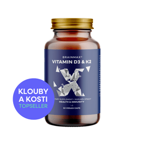 BrainMax Vitamin D3 & K2, D3 5000 IU / K2 jako MK7 all-trans K2VITAL®DELTA 150 mcg, 50 rostlinných kapslí Výživový doplnok