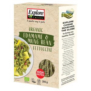 Explore Cuisine Edamame & Mung Bean Fettuccine, 200 g Iba dve čisto rastlinné zložky, skvelá chuť a perfektná textúra