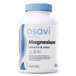 Osavi Magnesium balance & relax, Horčík+ B6 + zinok, 90 rastlinných kapsúl Výživový doplnok