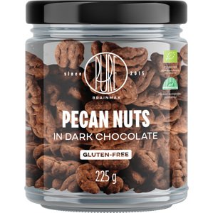 BrainMax Pure Pecan Nuts in Dark Chocolate, Pekanové orechy v horkej čokoláde, BIO, 225 g * CZ-BIO-001 certifikát