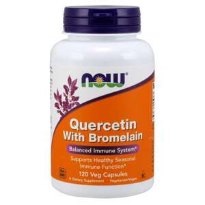 NOW® Foods NOW Quercetin & Bromelain, Kvercetín 800 mg, 120 rastlinných kapsúl