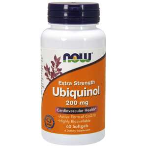 NOW® Foods NOW Ubiquinol Extra Strenght, Kaneka, 200mg, 60 softgel kapsúl