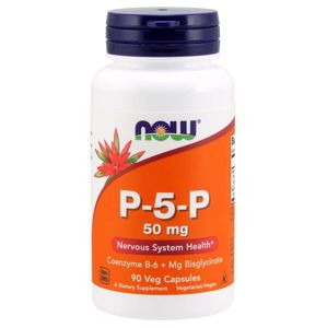 NOW® Foods NOW Vitamín B6 P-5-P, 50mg, (vitamín B6 v aktívnej forme), 90 kapsúl
