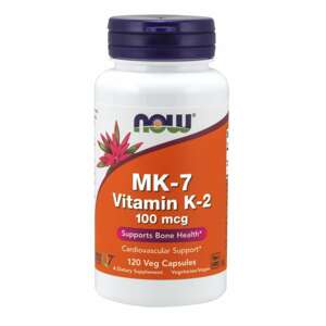 NOW® Foods NOW MK-7 Vitamin K2, 100 mcg, 120 rastlinných kapsúl