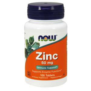 NOW® Foods NOW Zinc (zinok glukonát), 50 mg, 100 tabliet