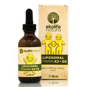 Ekolife Natura - Liposomal Vitamin K2 + D3 (Lipozomálny vitamín K2+ D3), marhuľová príchuť, 60 ml