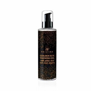 Hristina - Prírodný opaľovací olej so zlatom a kakaom - zlaté slnko, 200 ml