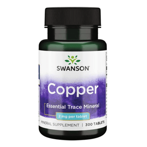 Swanson Copper (meď) 2 mg, 300 tabliet