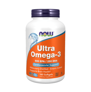 NOW® Foods NOW Ultra omega-3, 250 DHA/500 EPA, 180 softgelových kapsúl