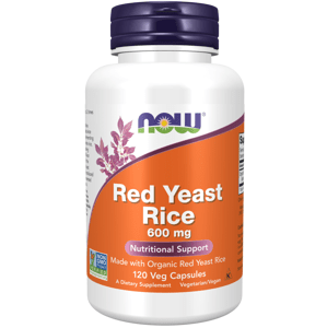 NOW® Foods NOW Red Yeast Rice (Červená kvasnicová ryža, extrakt) 600 mg, 120 rastlinných kapsúl
