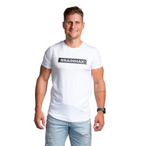 Tričko BrainMax s pruhom pánske - biele Veľkosť: M