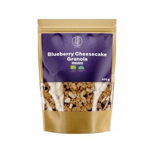 BrainMax Pure Blueberry Cheesecake Granola, Čučoriedky a Biela čokoláda, BIO, 400 g Zapečené müsli s bielou čokoládou a čučoriedkami / *CZ-BIO-001 certifikát