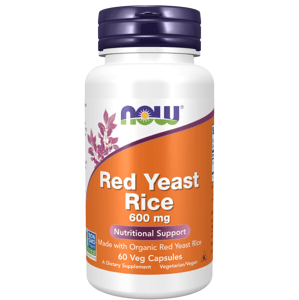 NOW® Foods NOW Red Yeast Rice (Červená kvasnicová ryža, extrakt) 600 mg, 60 rastlinných kapsúl