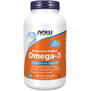 NOW® Foods NOW Omega-3, molekulárne destilované, 200 rybích kapsúl