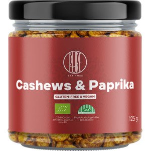 BrainMax Pure Cashews & Paprika, Kešu & Červená paprika, BIO, 125 g *CZ-BIO-001 certifikát