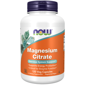 NOW® Foods NOW Magnesium Citrate (hořčík citrát), 400 mg, 120 rostlinných kapslí