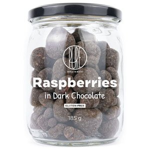 BrainMax Pure Raspberries in Dark Chocolate, Lyofilizované maliny v horkej čokoláde, 185 g Mrazom sušené maliny obalené vrstvou horkej čokolády