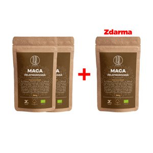 BrainMax Pure Maca želatínovaná BIO prášok, 150 g, 2+1 ZDARMA *CZ-BIO-001 certifikát