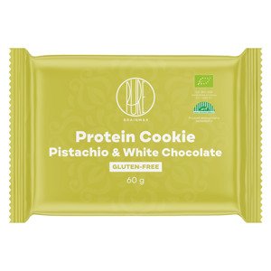 BrainMax Pure Protein Cookie - Pistácie & Biela čokoláda, BIO, 60 g Proteinová sušenka s pistáciemi a bílou čokoládou / *CZ-BIO-001 certifikát