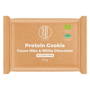 BrainMax Pure Protein Cookie, Kakaové bôby & Biela čokoláda, BIO, 60 g Proteinová sušenka s kakaovými boby a bílou čokoládou / *CZ-BIO-001 certifikát