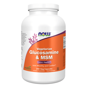 NOW® Foods NOW Glucosamine & MSM Vegetarian (vegetariánsky glukosamín a MSM), 240 rastlinných kapsúl