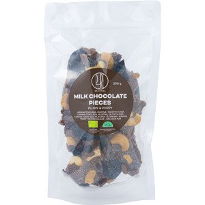 BrainMax Pure Lámaná čokoláda mliečna, slivky a mak, BIO, 125 g *CZ-BIO-001 certifikát