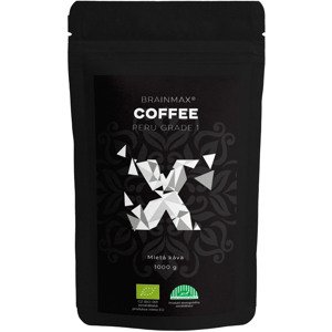 BrainMax Coffee Káva Peru Grade 1, mletá, BIO, 1000 g *CZ-BIO-001 certifikát *CZ-BIO-001 certifikát