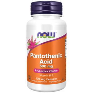 NOW® Foods NOW Panthoteic Acid B5 (kyselina pantoténová), 500 mg, 100 rastlinných kapsúl