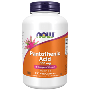NOW® Foods NOW Panthoteic Acid B5 (kyselina pantoténová), 500 mg, 250 rastlinných kapsúl