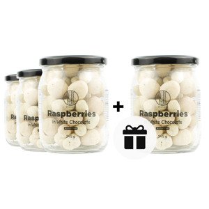 3+1 ZDARMA: BrainMax Pure Lyofilizované maliny v bielej čokoláde, 245 g