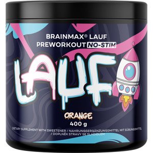 BrainMax LAUF Preworkout, bez kofeínu, červený pomaranč, 400 g Predtréningovka pre podporu výkonu bez kofeínu, NO-STIM, doplnok stravy