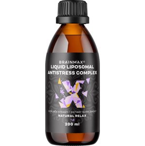 BrainMax Lipozomálny Antistres komplex, 200 ml Komplex pre dobrú náladu, relaxáciu a duševné zdravie, doplnok stravy