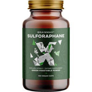 BrainMax Sulforaphane 35 mg, Sulforafan, 100 rastlinných kapsúl Sulforafán s myrosinázou, multispektrálny účinok podporený štúdiami, 35 mg, doplnok stravy