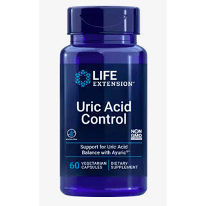 Life Extension Uric Acid Control, doplnok na zníženie kyseliny močovej, 60 rastlinných kapsúl Extrakt z Vrcholáku myrobalánového pre optimálnu hladinu kyseliny močovej