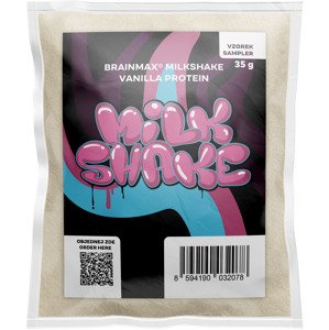 BrainMax Milkshake Protein, 35 g, VZOREK Príchuť: Vanilka BIO syrovátka + BIO mléčný protein, doplněk stravy
