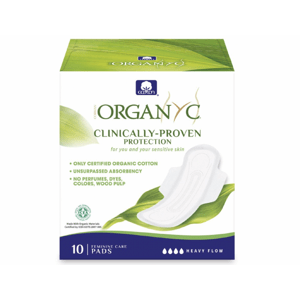 Organyc - Dámské vložky dlouhé - noční, BIO, 10 ks