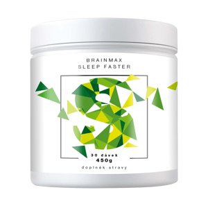 BrainMax Sleep Faster, GABA UPGRADE! 450 g Komplex 8 prírodných látok, podporí rýchlejšie zaspávanie a kvalitný spánok, novinka s príchuťou lesného ovocia, 30 dávok