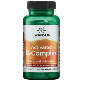 Swanson Activated B-Complex, High potency, Aktívna koenzýmová forma Vitamínov B, Vyššia účinnosť, 60 rastlinných kapsúl