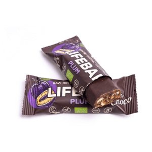 LifeFood - Tyčinka Lifebar InChoco tyčinka švestka RAW, BIO, 40 g *CZ-BIO-002 certifikát