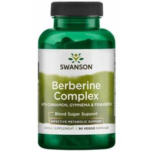 Swanson Berberine Complex (Berberin, škorica, Gymnema, senovka grécka), 90 rastlinných kapsúl