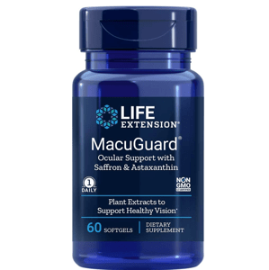 Life Extension MacuGuard Ocular Support with Saffron & Astaxanthin, očná podpora, 60 kapsúl