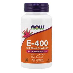 NOW® Foods NOW Vitamín E 400 IU s tokoferolmi, 100 softgélových kapsúl